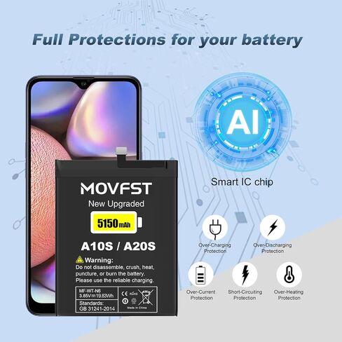 Replacement Battery for Samsung Galaxy A10S,5150mAh High Capacity Battery Fit for Samsung Galaxy A10S Model SM-A107M SM-A107F/DS SM-A107M/DS with Repair Tool Kits,MF-WT-N6 in Saudi Arabia