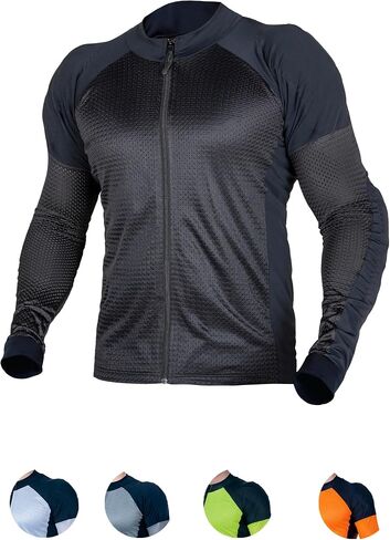 WICKED STOCK Motorcycle Armor Shirt for Men Womens-Motorcycle Body Armor-CE Protective Padded Riding Shirt (Black, Large) in Kuwait