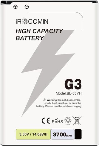 بديل لبطارية LG G3، بطارية بديلة عالية السعة 3700 مللي أمبير في الساعة لطراز LG G3 D852، D855، D850، D851، VS985، LS990، BL-53YH in Kuwait