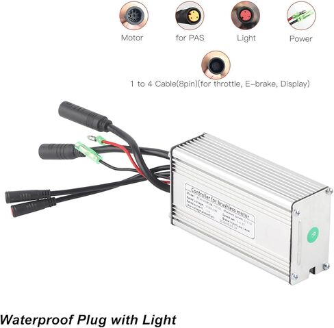 Qiilu Ebike Controller Ebike Controller 48V سبائك الألومنيوم 9 أنبوب 36 48V Kt‑22A اتصال مقاوم للماء مع كابل ضوئي معدات تحكم مستطيلة in Kuwait