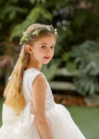 White Baby‘s Breath Flower Crown Eucalyptus Crown Bride Bridesmaid Headpiece Boho Hair Wreath DFS18 (Daisy yellow) in Saudi Arabia