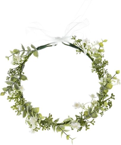 White Baby‘s Breath Flower Crown Eucalyptus Crown Bride Bridesmaid Headpiece Boho Hair Wreath DFS18 (Daisy yellow) in Saudi Arabia