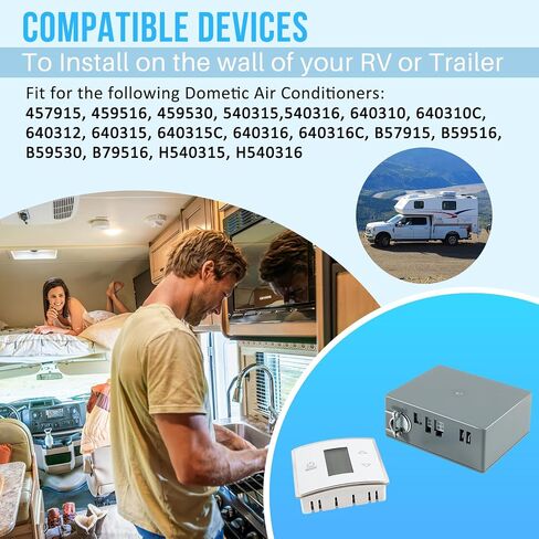 3316230.000 Control Kit RV Thermostat Kit Replacement for Dometic CT Single Zone Thermostat, 12V DC Wall Thermostat for Cool/Furnace Control with LCD Display in Saudi Arabia