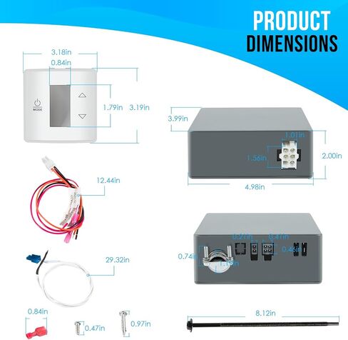 3316230.000 Control Kit RV Thermostat Kit Replacement for Dometic CT Single Zone Thermostat, 12V DC Wall Thermostat for Cool/Furnace Control with LCD Display in Saudi Arabia