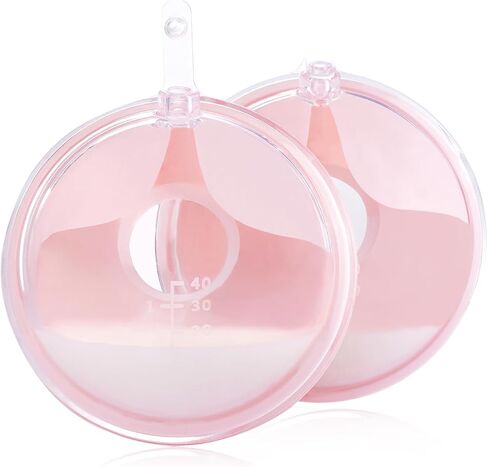 HOFISH 2 PCS Silicone Manual Breast Pump Wearable Breast Shells Silicone Breast Milk Collectors for Breastfeeding, Passive Breast Milk Collector Shell for Newborns 1.35oz/40ml,White in Saudi Arabia