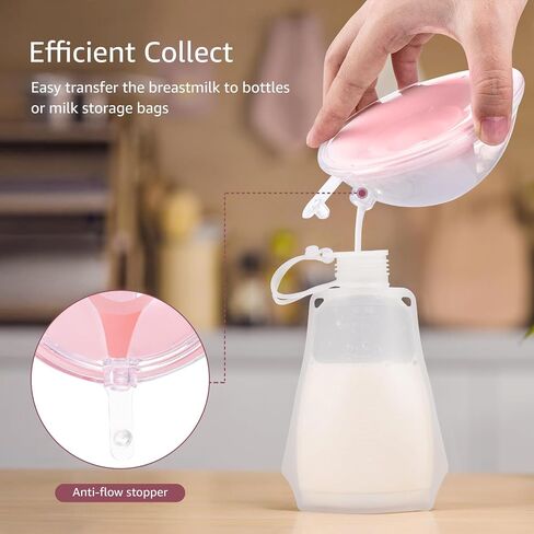 HOFISH 2 PCS Silicone Manual Breast Pump Wearable Breast Shells Silicone Breast Milk Collectors for Breastfeeding, Passive Breast Milk Collector Shell for Newborns 1.35oz/40ml,White in Saudi Arabia