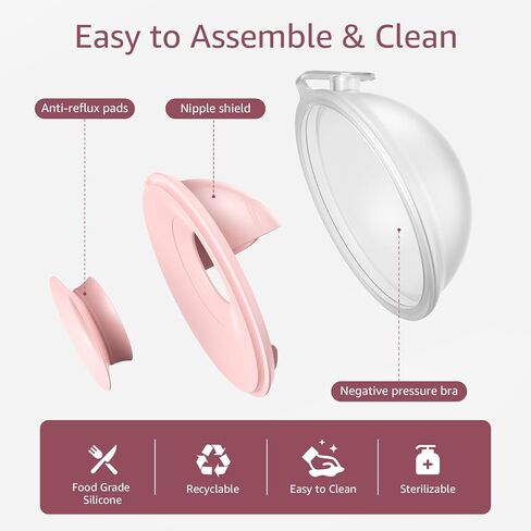 HOFISH 2 PCS Silicone Manual Breast Pump Wearable Breast Shells Silicone Breast Milk Collectors for Breastfeeding, Passive Breast Milk Collector Shell for Newborns 1.35oz/40ml,White in Saudi Arabia