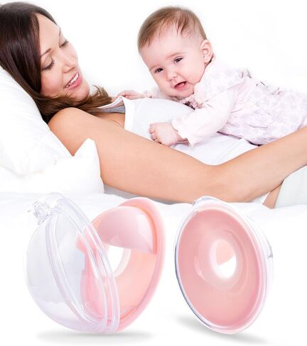 HOFISH 2 PCS Silicone Manual Breast Pump Wearable Breast Shells Silicone Breast Milk Collectors for Breastfeeding, Passive Breast Milk Collector Shell for Newborns 1.35oz/40ml,White in Saudi Arabia