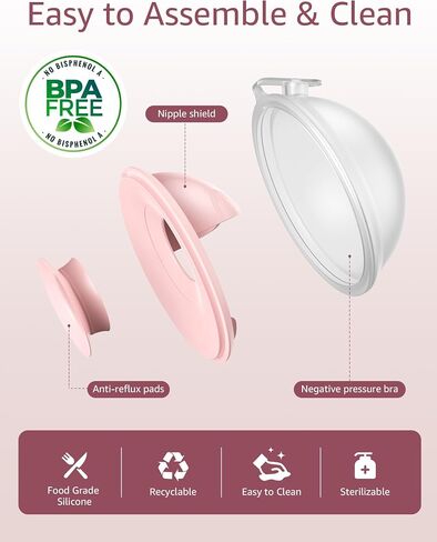 HOFISH 2 PCS Silicone Manual Breast Pump Wearable Breast Shells Silicone Breast Milk Collectors for Breastfeeding, Passive Breast Milk Collector Shell for Newborns 1.35oz/40ml,White in Saudi Arabia