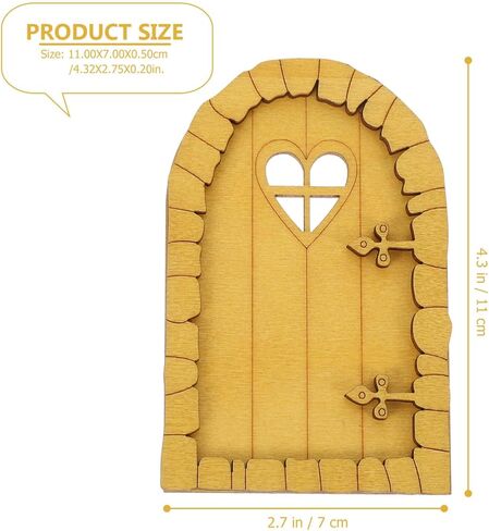 Totority 2 Sets 3D Fairy Tale Door DIY Tree Sculpture Mini Toy House Doors Micro Door Garden Tree Art Model Mini Window Frame Garden Gnome Home Door Miniature Pine Wood Door Trim in Kuwait