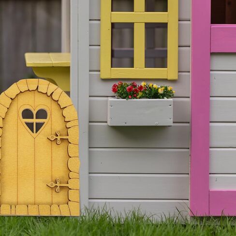 Totority 2 Sets 3D Fairy Tale Door DIY Tree Sculpture Mini Toy House Doors Micro Door Garden Tree Art Model Mini Window Frame Garden Gnome Home Door Miniature Pine Wood Door Trim in Kuwait