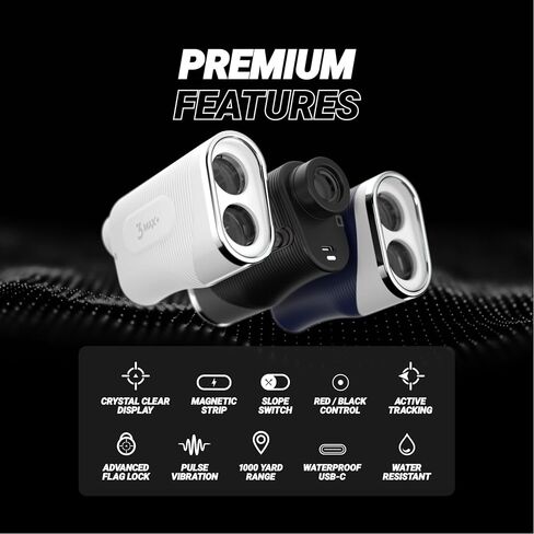 Blue Tees Golf - Series 3 Max with Laser Rangefinder with Slope Switch - 900 Yards Range, Slope Measurement, Magnetic Strip, Ambient Display, Flag Lock with Pulse Vibration, 7X Magnification in Saudi Arabia