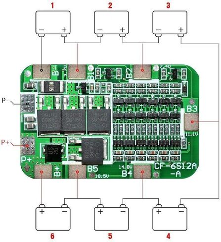 2pcs 6S 15A 24V Battery Protection Board for Li-ion Lithium 18650 Battery BMS Packs PCB Protection Board Integrated Circuits in Saudi Arabia