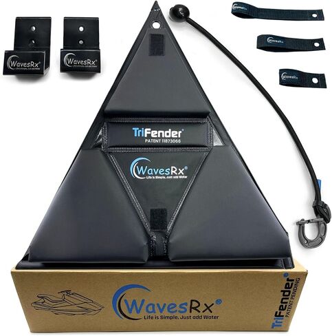 WavesRx PWC Fender Bumper for Safe Jet Ski Docking | Patent Pending TriFender Easy-to-Store Folding Design | Protect JetSki from Dock Rash & Scratches | Adjustable Bungee Cord With Hook & Safety Latch in Saudi Arabia