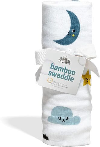 Rookie Humans Super Soft Viscose from Bamboo Muslin Swaddle Blankets for Baby Girls and Boys – Silky Soft - 47 x 47 inches Swaddling Blankets - Newborn Baby Essentials, Floral in Saudi Arabia