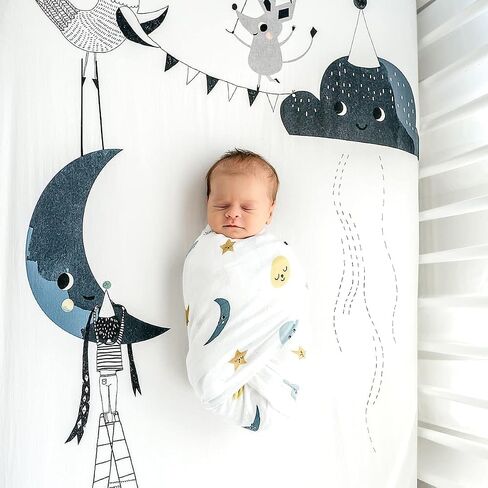 Rookie Humans Super Soft Viscose from Bamboo Muslin Swaddle Blankets for Baby Girls and Boys – Silky Soft - 47 x 47 inches Swaddling Blankets - Newborn Baby Essentials, Floral in Saudi Arabia