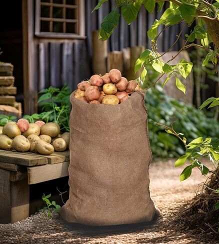 صناعة القطن - حقيبة سباق كيس بطاطس من خيش الجوت - للبالغين والأطفال - متينة وطبيعية - ألعاب رياضية خارجية، عيد ميلاد، عيد الفصح، لم شمل الشواء، ألعاب نزهة في الحديقة، تخزين الحفلات in Kuwait