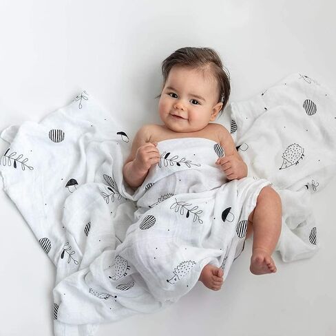 Rookie Humans Super Soft Viscose from Bamboo Muslin Swaddle Blankets for Baby Girls and Boys – Silky Soft - 47 x 47 inches Swaddling Blankets - Newborn Baby Essentials, Floral in Saudi Arabia