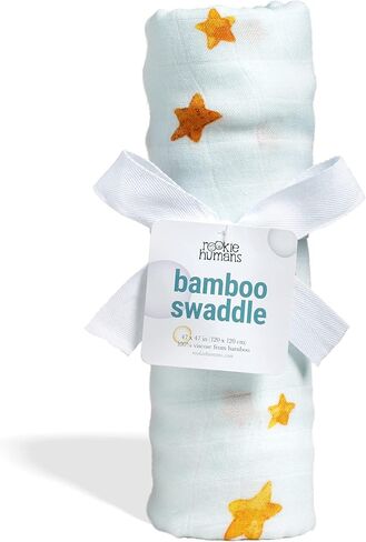 Rookie Humans Super Soft Viscose from Bamboo Muslin Swaddle Blankets for Baby Girls and Boys – Silky Soft - 47 x 47 inches Swaddling Blankets - Newborn Baby Essentials, Floral in Saudi Arabia