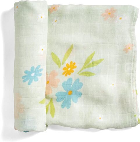 Rookie Humans Super Soft Viscose from Bamboo Muslin Swaddle Blankets for Baby Girls and Boys – Silky Soft - 47 x 47 inches Swaddling Blankets - Newborn Baby Essentials, Floral in Saudi Arabia