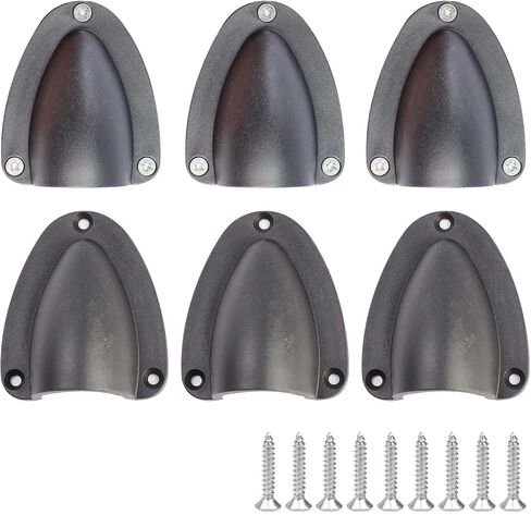 Nylon Marine Clam Shell Vent Wire Cable Hose Vent Cover Boat Transducer Wiring Cover Clamshell Vent with Mounting Screws for Boat Yacht, Black, 2.5 x 2.28 inch, 6 Pack in Saudi Arabia