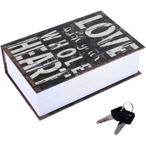 Book Box, Portable Hidden Security Book Storage Case with Key Lock Travel Home Jewelry Passport Money Cash Secret Security Lock Box 18 x 11.5 x 5.5cm / 7.09 x 4.53 x 2.17inch
