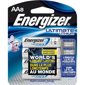 Energizer L91BP-8 Ultimate Lithium AA Batteries (8-Pack)
