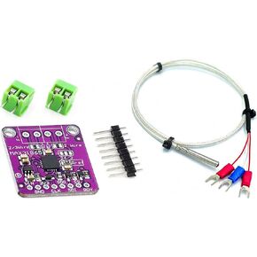 1 Set MAX31865 PT100/PT1000 RTD 3.3/5V Temperature Thermocouple Sensor Amplifier Board Temperature Detector Module with -50 to 200°C 0.5m 3 Wires PT100 RTD Sensor Probe