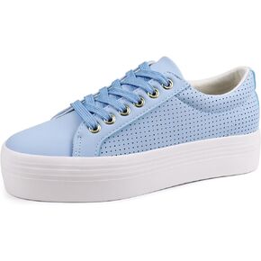 JABASIC Women Platform Sneakers Breathable Casual Lace Up Fashion Walking Shoes