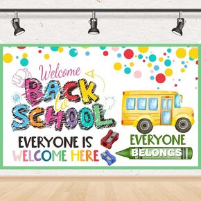Welcome Back to School Backdrop Banner Party Decorations, Back to School Banner Background Decoration Classroom Welcome Back Backdrop Banner Party Decorations