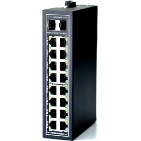 WIWAV WDH-16GT2GF-DC 10/100/1000Mbps Unmanaged 18-Port Gigabit Industrial Ethernet Switches with DIN Rail/Wall-Mount (UL Listed,Fanless,-30℃~75℃)