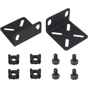 2pcs Black Zinc Rack Mount Kit Universal 1U Rack Ears with Screw Adjustable Hole Distance for Most Cisco, NETGEAR,Dell, D-Link, Linksys, TRENDnet and Buffalo Tech Switches