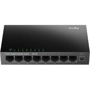 Cudy GS108 8-Port Gigabit Ethernet Unmanaged Switch - Desktop, Fanless, 10/100/1000Mbps Shielded Ports, Plug and Play, Sturdy Metal Housing