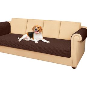 3 Pieces Loveseat Couch Covers with Armrest Covers Anti-Slip, Waterproof Slipcovers Ideal for Pet and Furniture Protectors(Vanilla White, 33" L x 52" W, incl:2 Arm Covers)