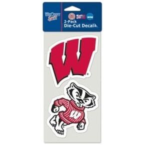 Wisconsin Badgers Set of 2 Die Cut Decals
