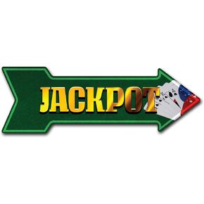 SignMission Decal Art Jackpot Decal Indoor/Outdoor Decor 24" Direction Sticker Vinyl Wall Decals