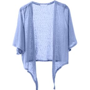 Shiyifa Women's Shrugs 3/4 Sleeve Open Front Cardigan Lightweight Tie Front Bolero Shrug