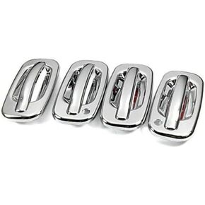 4 Door 4DR Chrome Door Handle Covers for Chevrolet Tahoe 2000-2006 / Silverado 2000-2006 / Suburban 2000-2006 / GMC Sierra 1999-2006 / Yukon 2000-2006 - with Passenger Keyhole