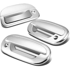 ABS Chrome Door Handle Covers and Tailgate Cover with Keyhole for 97-03 Ford F-150 2DR / 97-00 Ford F-250 2DR with Both Driver Side and Passenger Side Keyholes