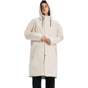 RAINFREEM Raincoat for Women Waterproof Rain Jackets with Hooded Hiking Coat Outdoor Lightweight Windbreaker Hood Trench Coat