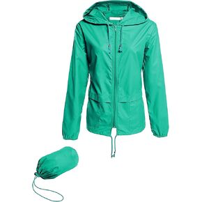 Hount Women's Lightweight Hooded Raincoat Waterproof Packable Active Outdoor Rain Jacket (S-3XL)