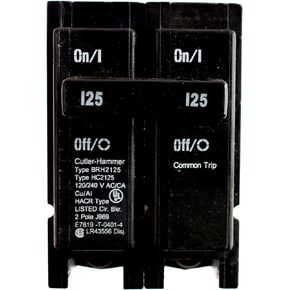 Cutler Hammer Eaton BRH2125 Circuit Breaker BR Type, 125A, 2 Pole, 120V