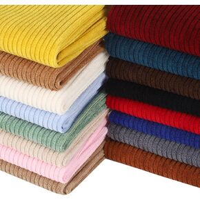 16 Pieces Wale Corduroy Fabric Solid Plain Thick DIY Sewing Crafts Materials Stretch Corduroy Fabric for Coat Shirt Dress Pants Costume Sofa DIY Sewing Craft Material
