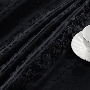 Black Satin Fabric by The Yard - 1 Yard 60 Inch Wide Shiny Satin Jacquard Fabric Silky Smooth Satin for DIY Crafts and Clothing Making