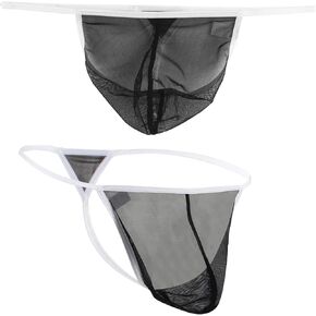 Men Thongs Low Rise G-string See Through Sexy Enhancing Bulge Pouch Underwear Bikini T-Back Clear