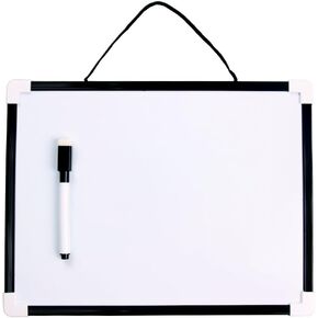 VIZ-PRO Magnetic Dry Erase Board, Children Drawing Board/Kids Writing Whiteboard, Black Plastic Frame,12" x 8"