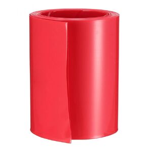uxcell Battery Wrap PVC Heat Shrink Tubing 70mm Flat Width for 18650 Power Supplies 2 Meter Length Red