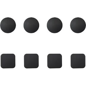 Door Lock Anti-Collision Pad Black Door Stop Self-Adhesive Wall Protector Door Lock Anti-Collision Sticker Suitable for Door Handle Anti-Collision (4 Pcs Round + 4 Pcs Square)