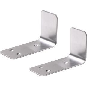 90° Stainless Steel Sliding Door Hardware Door Stop,2pcs Sliding Barn Door Bottom Floor Guide with Mounting Screws (Black)