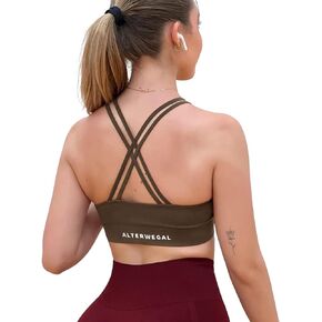 Women's Medium Impact Seamless Bra Removable Cups Workout Exercise Sport Yoga Gym Bras